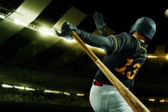 Powerful,Hit.,Poster,With,Baseball,Player,With,Baseball,Bat,In (pravila bejzbola)