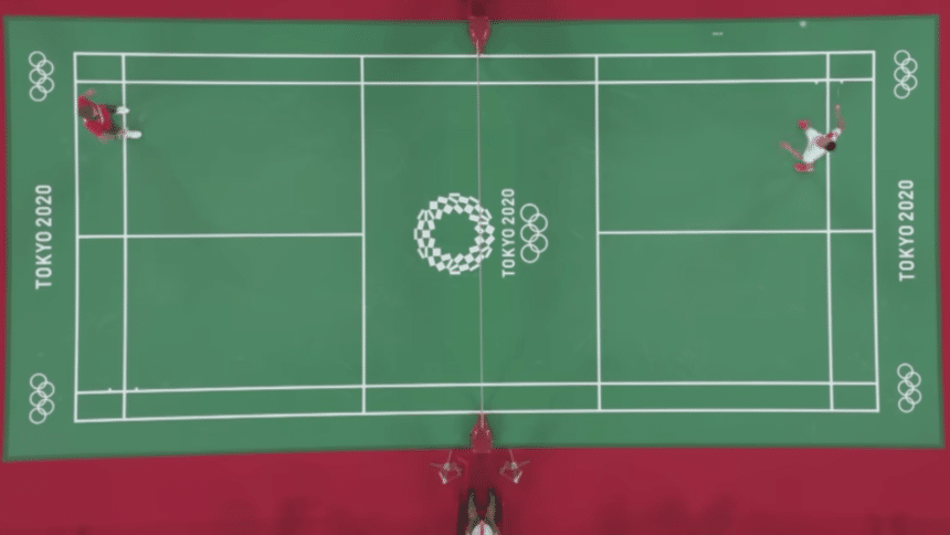 Igrači se zagrijavaju za meč badmintona na Olimpijskim igrama u Tokiju 2021. (Pravila badmintona)