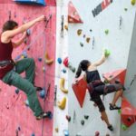 Mladić i djevojka prakticiraju sportsko penjanje